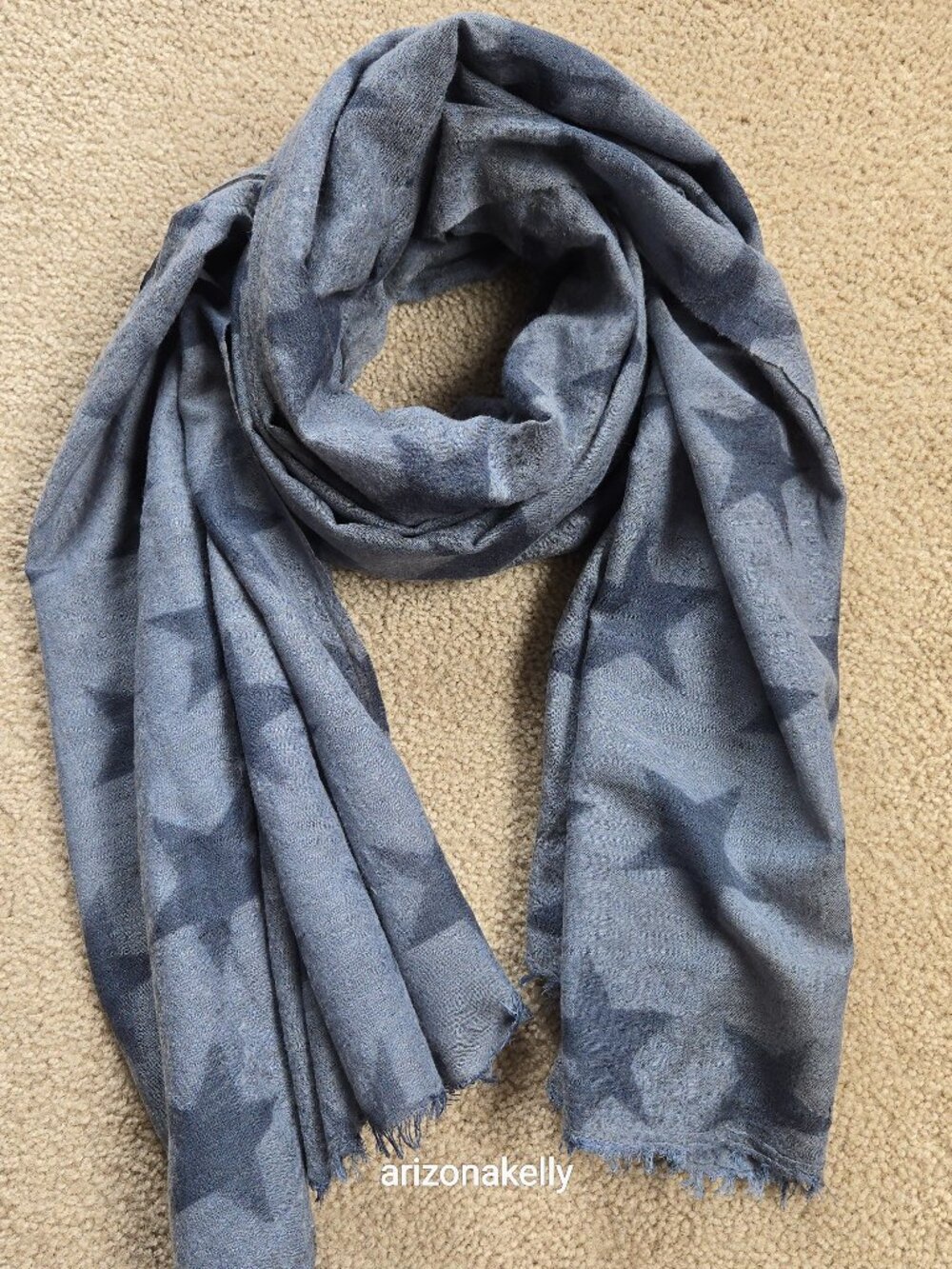 Beck Sondergaard Wool & Silk Distressed Star Scarf Oversized